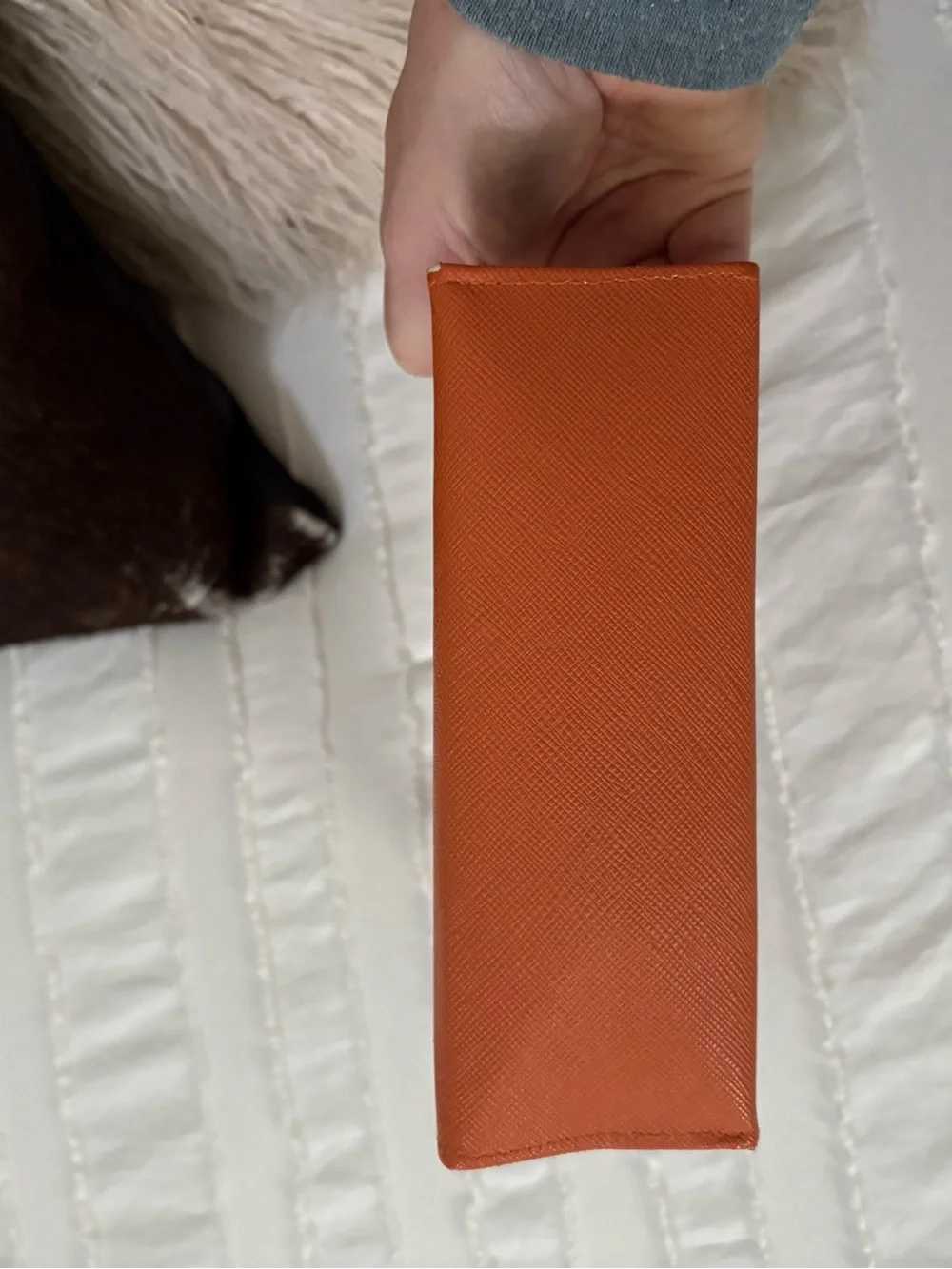 Tory Burch Orange Sunglass Case with Gold Logo